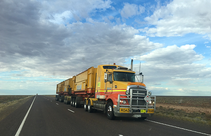 Truck Driving On Road